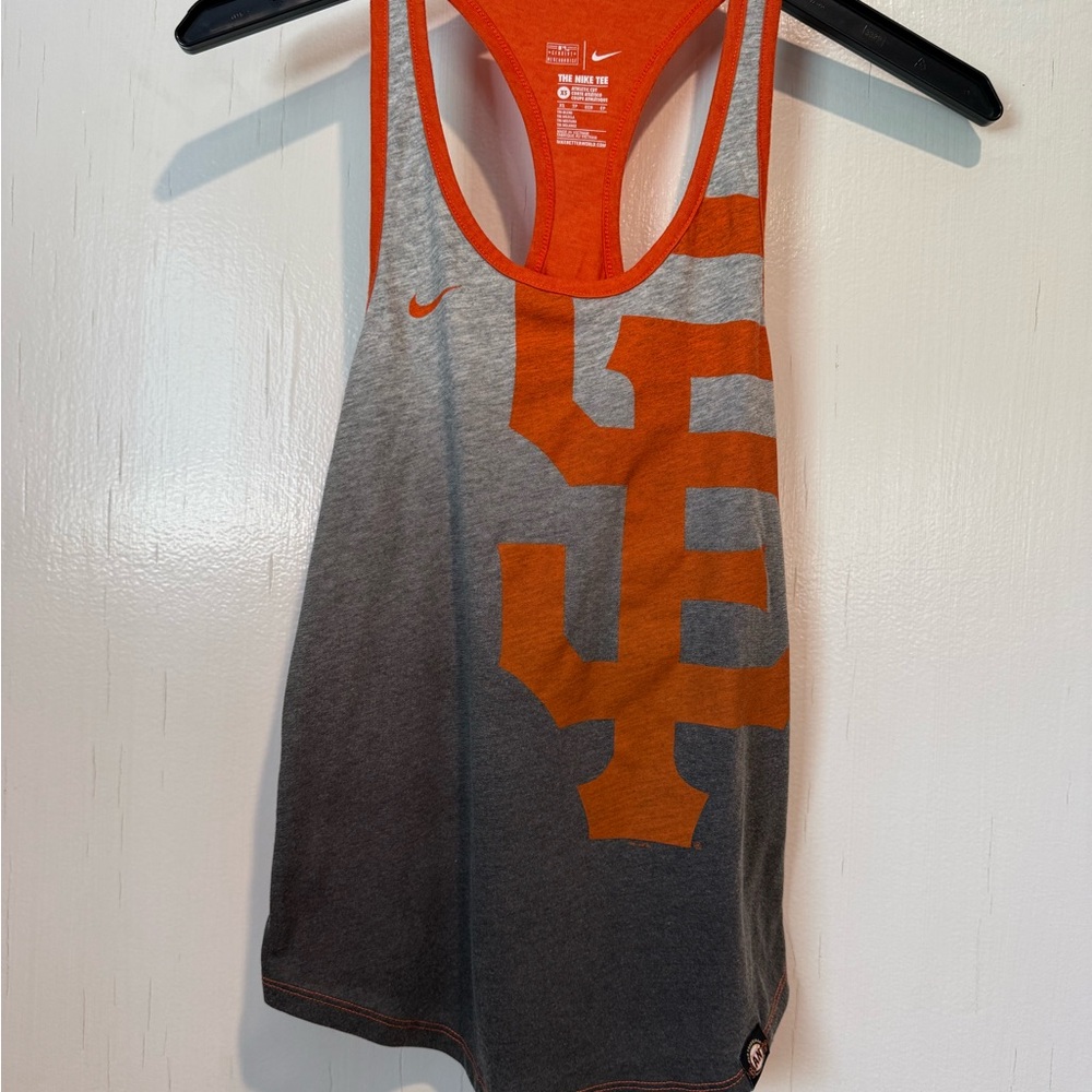 Nike Orange and Gray Sleeveless Crop Tank Top